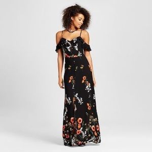 Cold Shoulder Black Maxi Dress